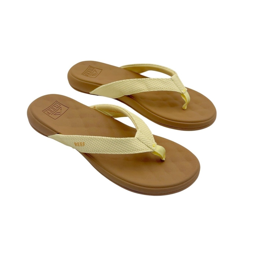 Reef Womens 8 Butter Yellow Cushion Summer Comfort Flat Flip-Flop Sandals NWOT